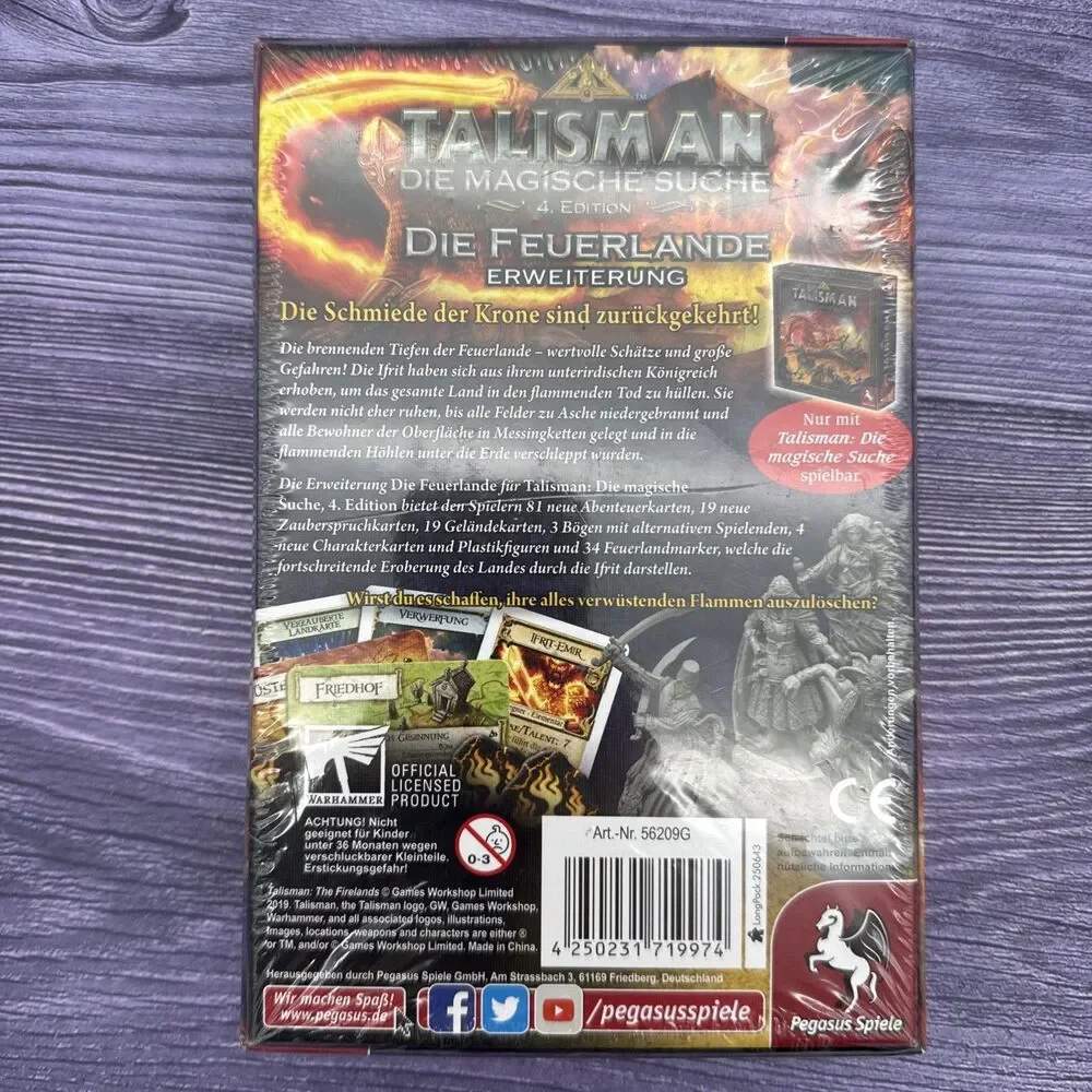 Talisman The Magical Quest Game Firelands - Pegasus Spiele - GERMAN VERSION RARE